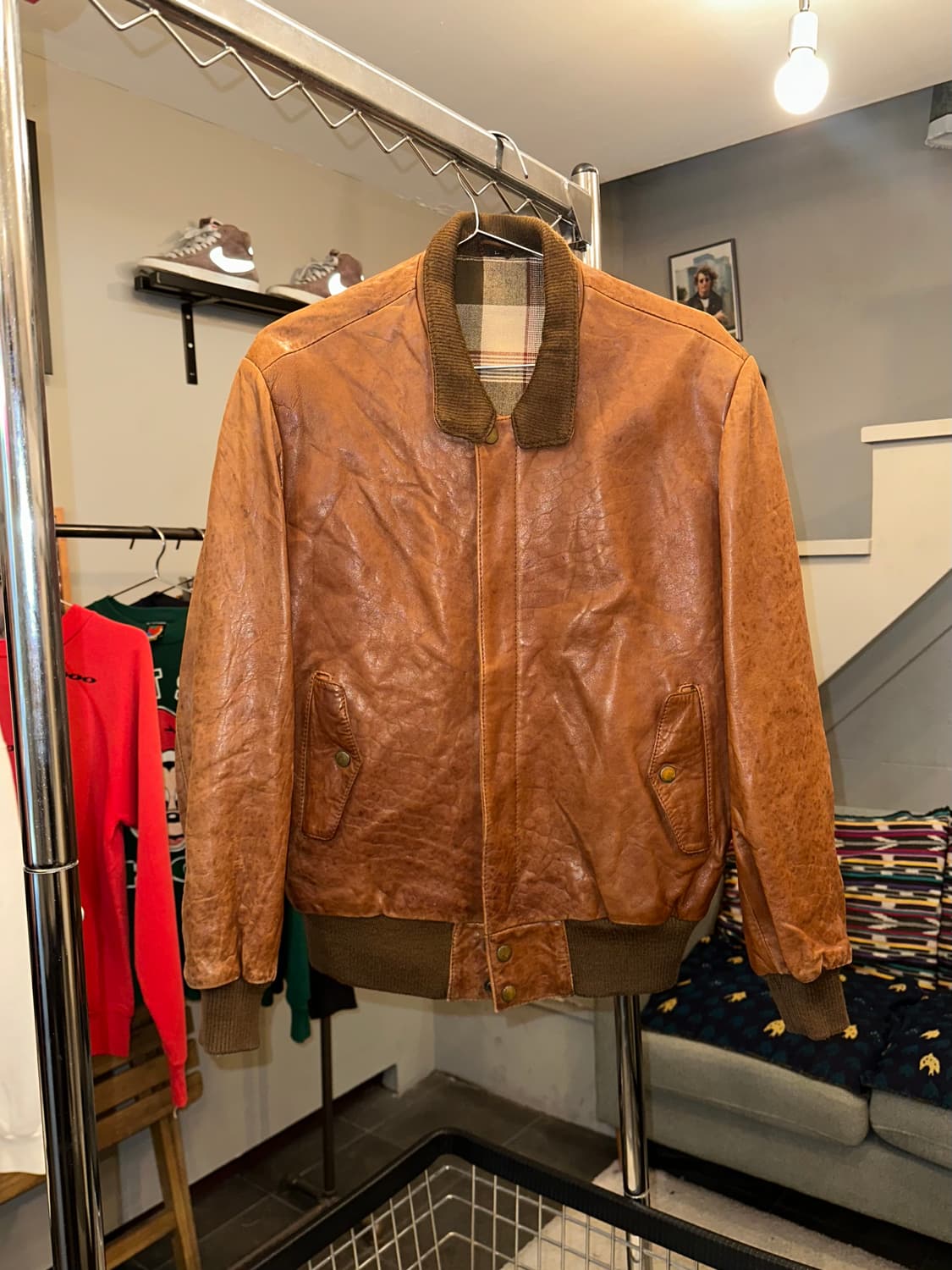 80-90’s London Fog real leather aged jac 상품이미지2