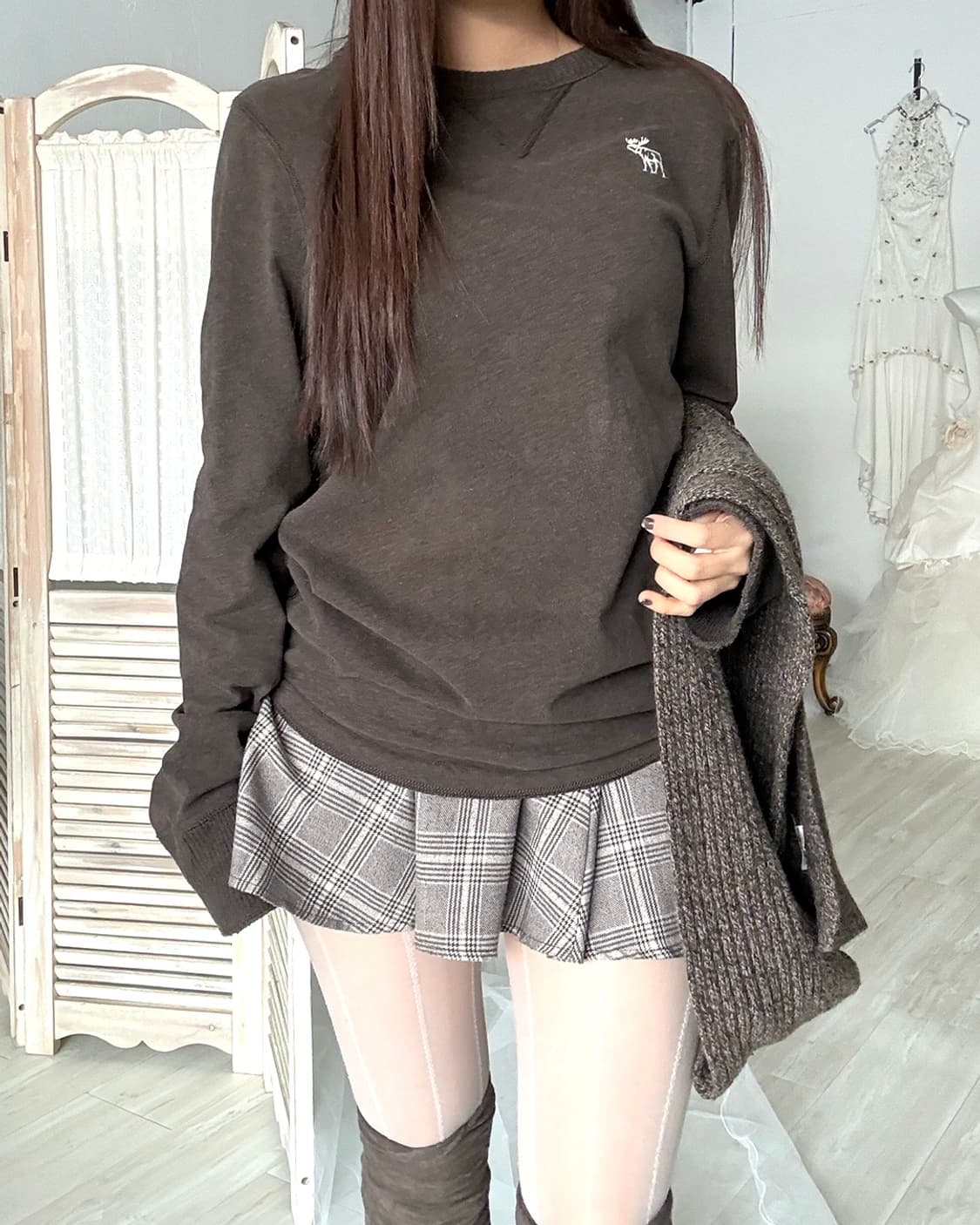 Abercrombie deep mocha brown long sleeve 상품이미지4