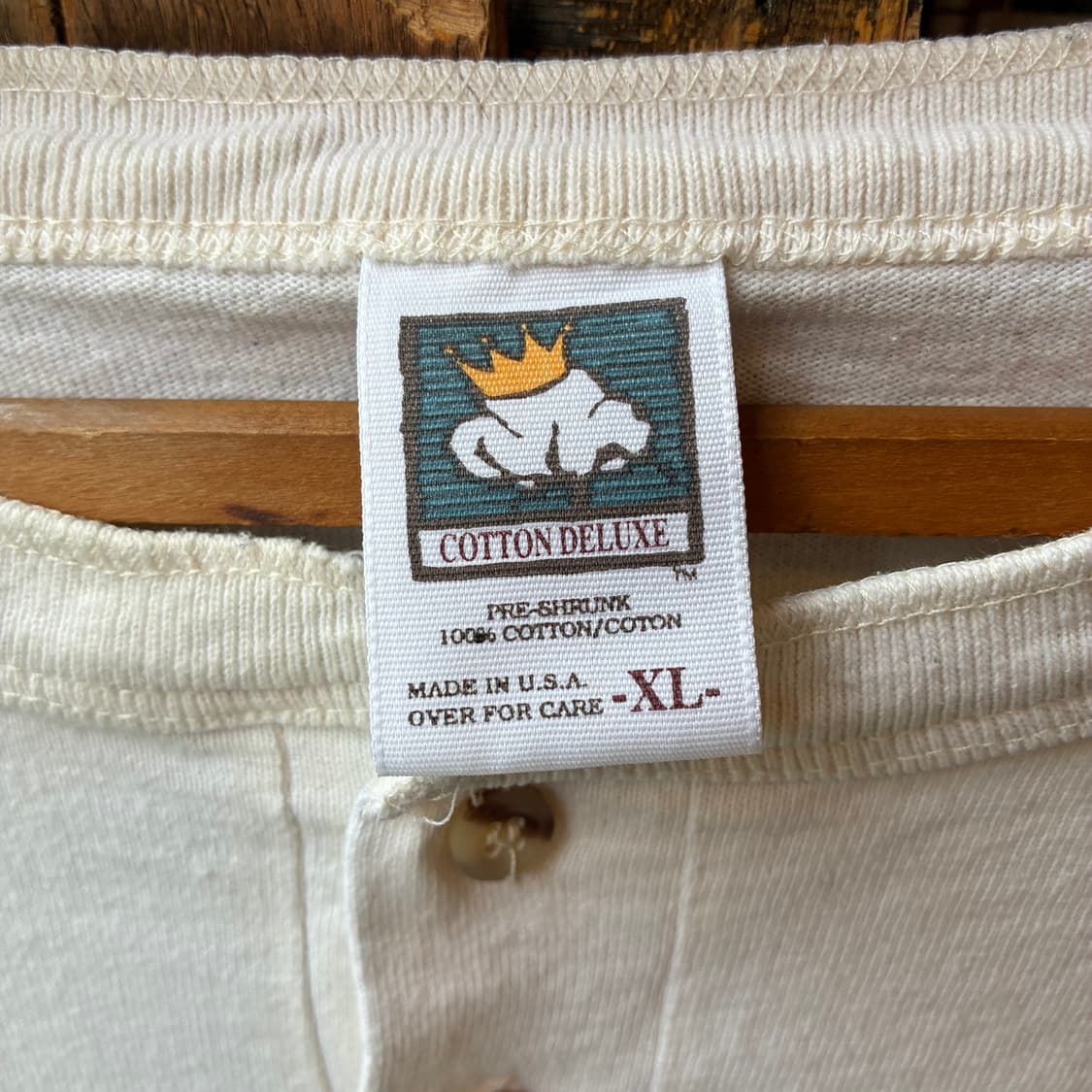 90's Vintage Henley Tee Made in U.S.A. 상품이미지5