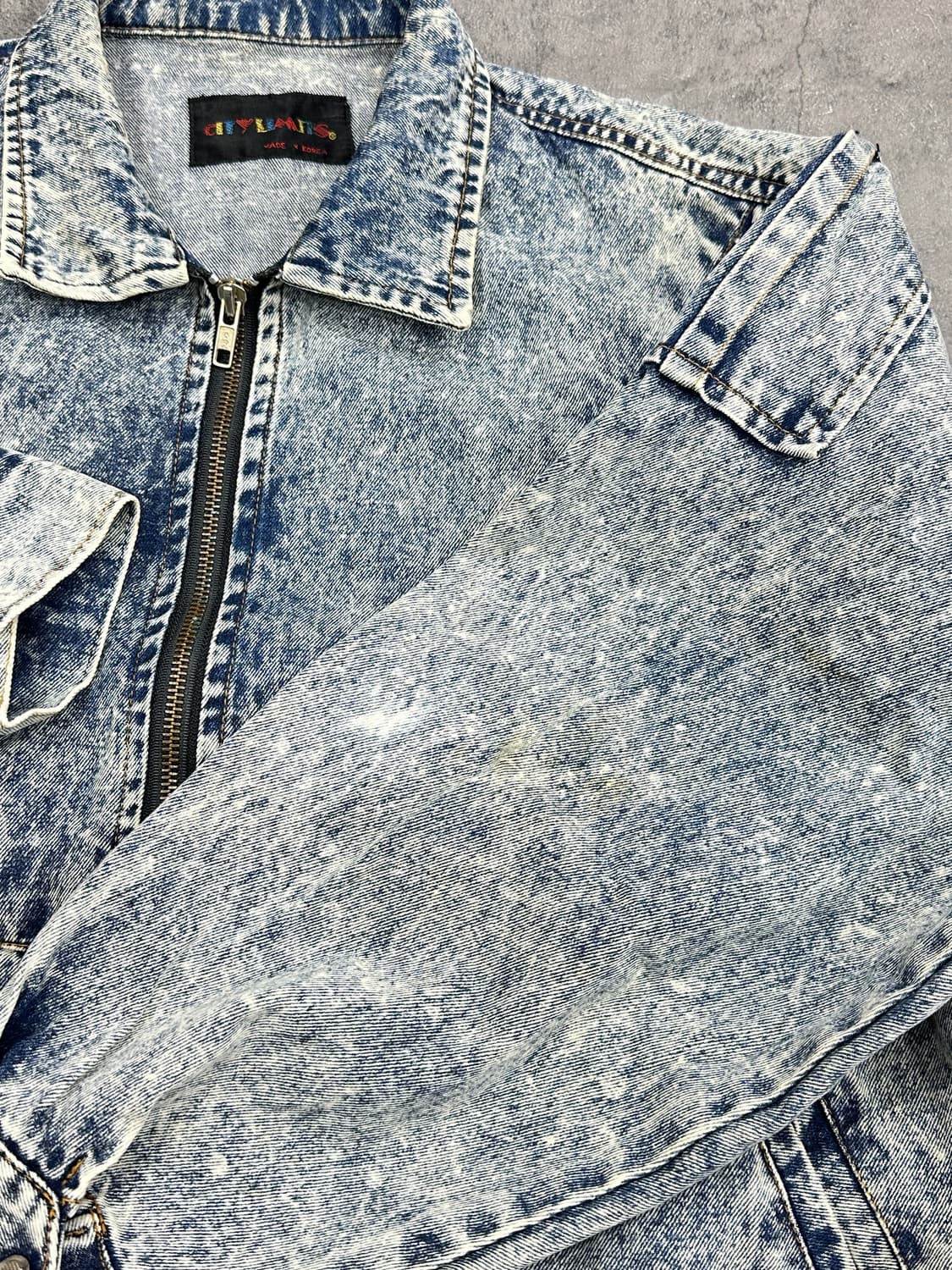 빈티지 워싱 데님 봄버 자켓 상품이미지4