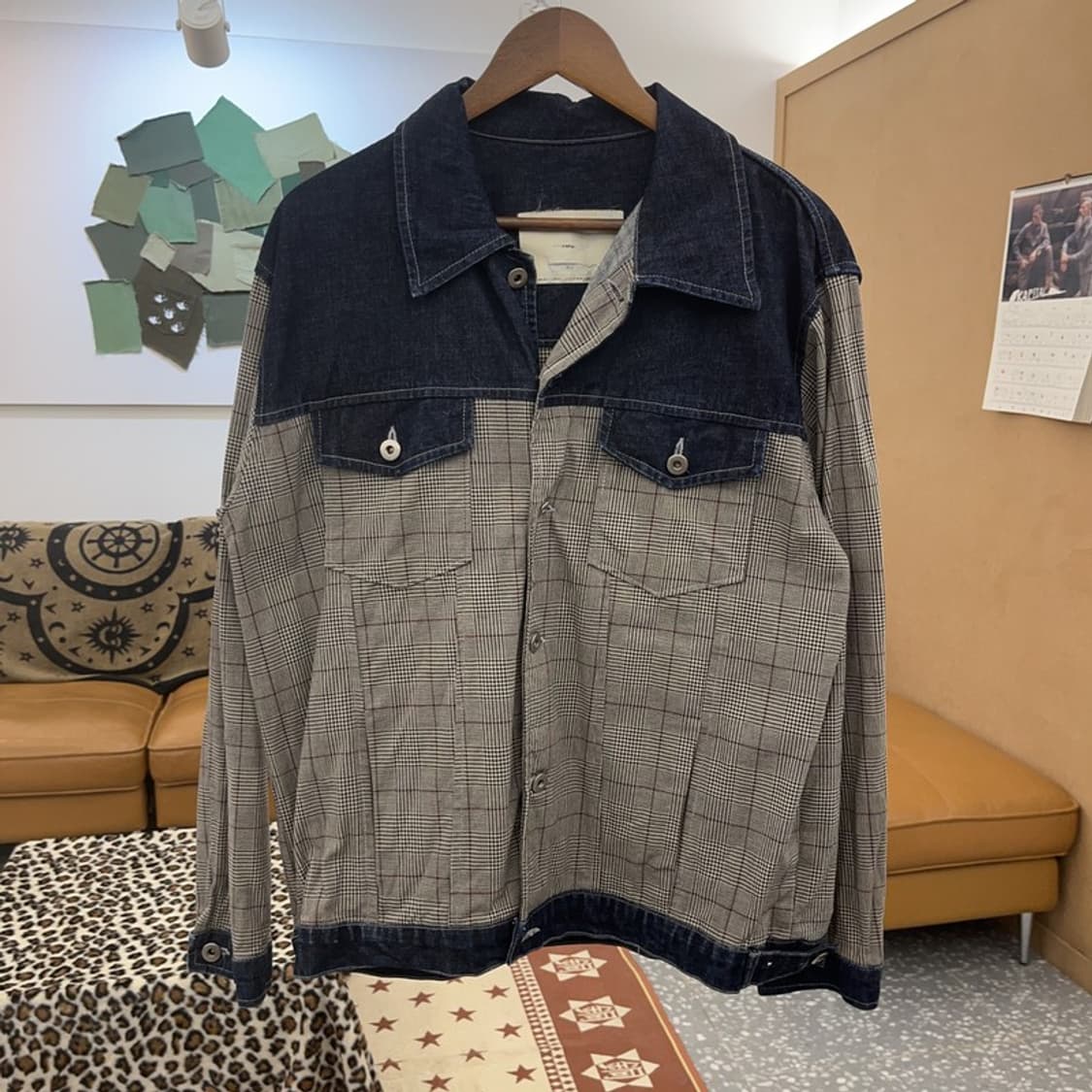 스와거 유니크 캐주얼 체크 트러커 데님 자켓 XL C08863 상품이미지3