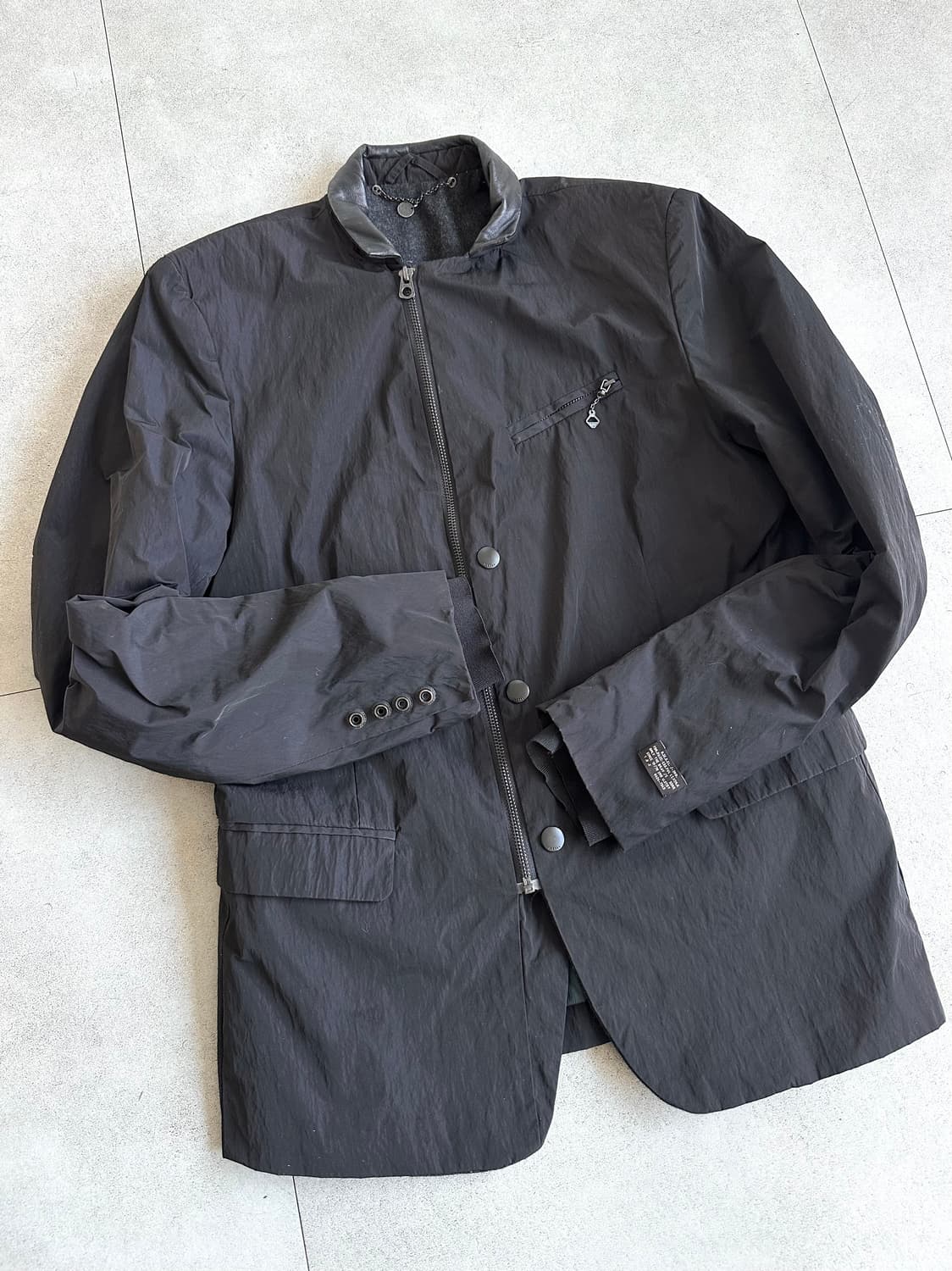 디젤 비대칭 코팅 슬리브 레이어드 자켓 상품이미지5