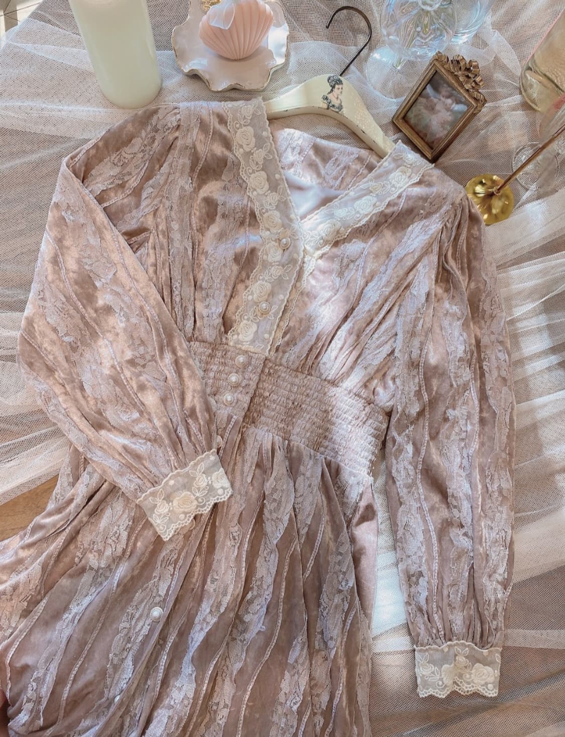 레트로문 데뷔탕트 벨벳롱원피스 상품이미지9