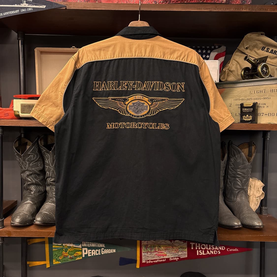 할리데이비슨 110th 헤리티지 엠브로이드 투톤 워크셔츠 N1073 상품이미지2