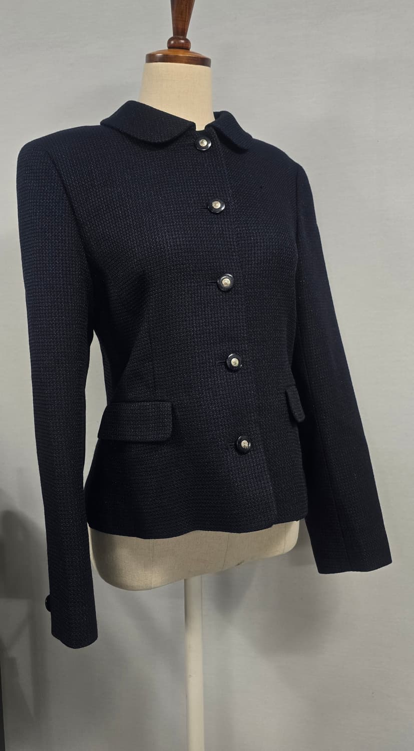 꾸레쥬 울혼방 버튼 크롭 자켓  상품이미지2