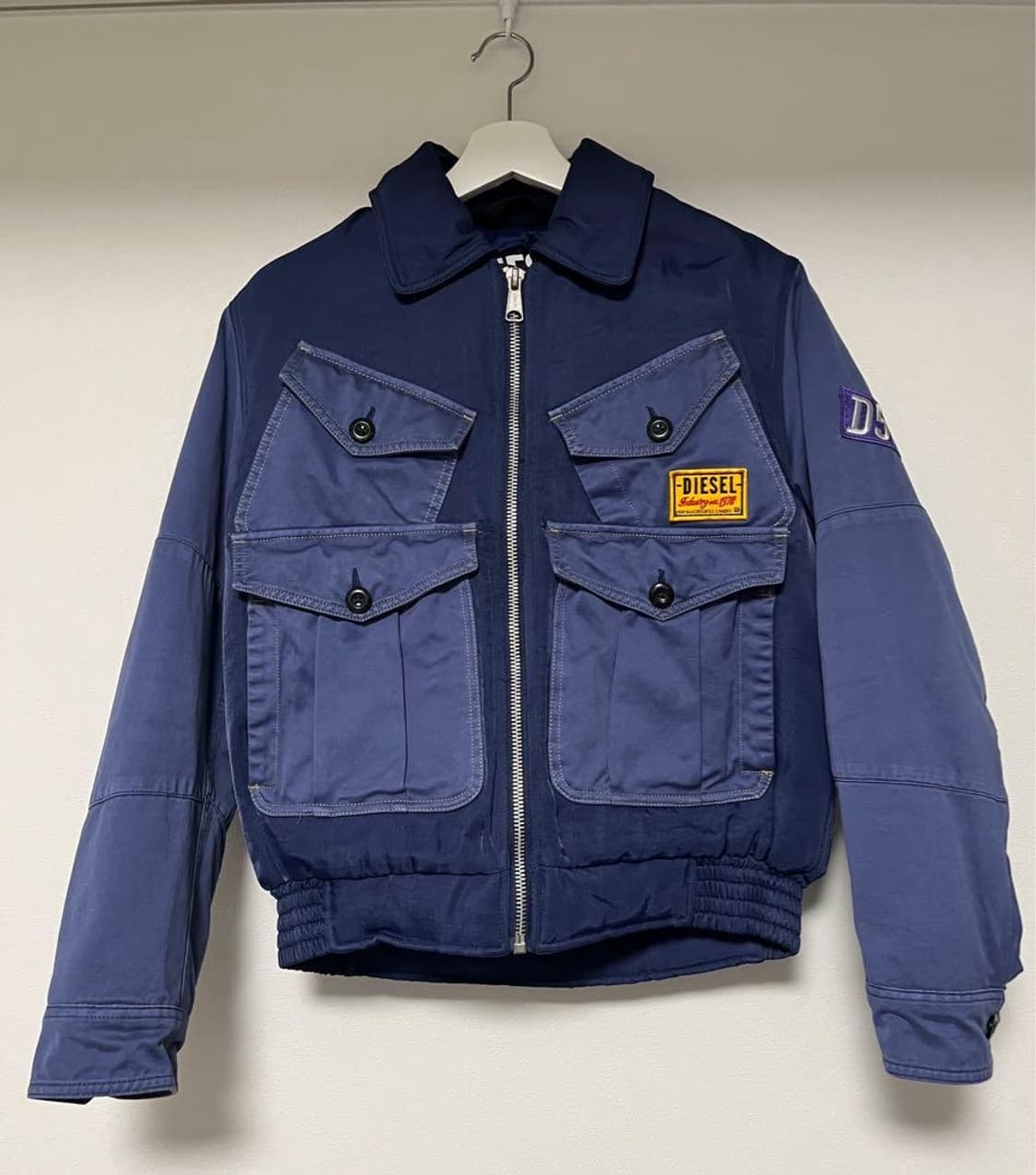 DIESEL-로고 패치 포켓 장식 믹스 패딩자켓 상품이미지4