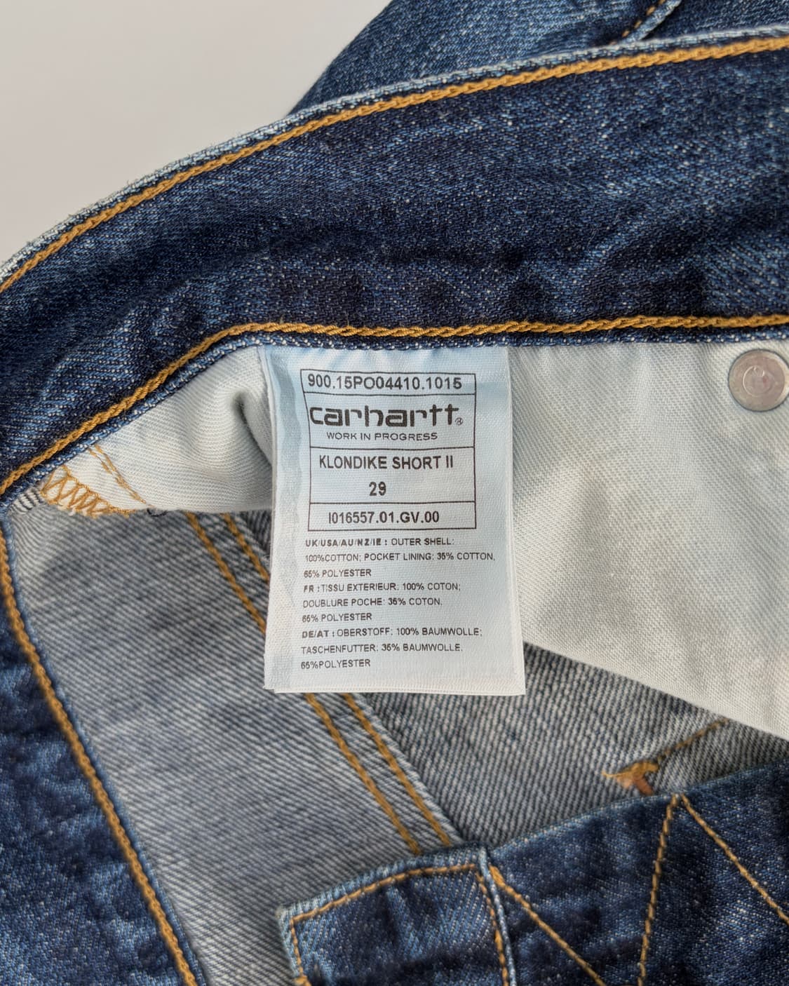 [29인치]칼하트 WIP 클론다이크 숏2 데님 팬츠 상품이미지7