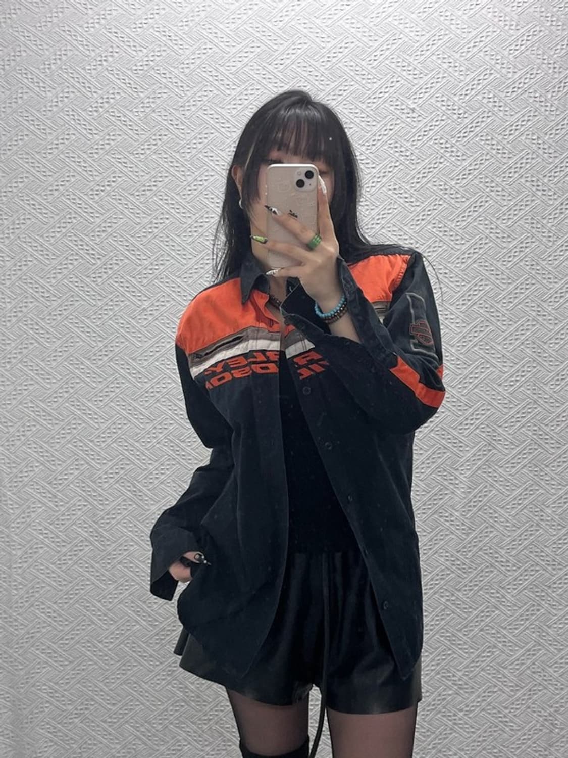 할리 데이비슨 올드스쿨 모터사이클 레이싱 바이커 셔츠 S C08850 상품이미지1