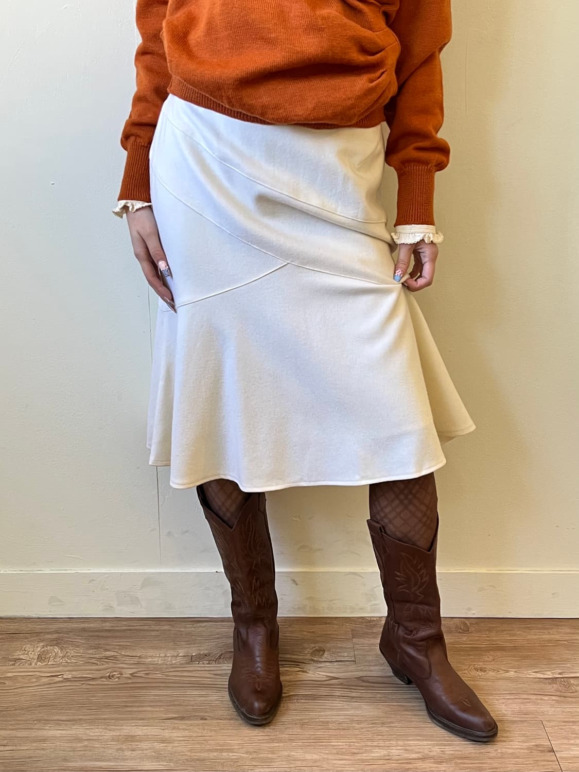 japan vtg 캐시미어 스커트 상품이미지4