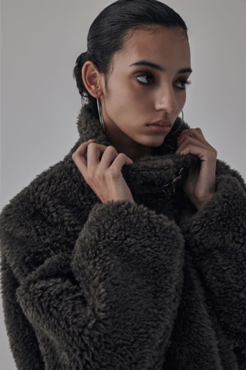 트리밍버드 시어링 퍼 자켓 차콜 Shearing Fur Jacket 상품이미지1