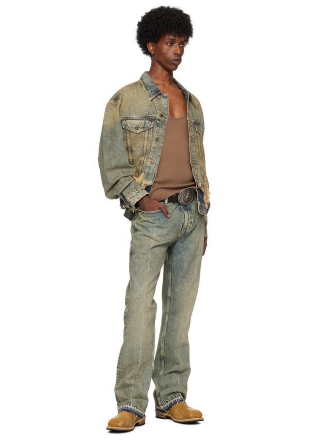 Erl 이알엘 빈티지 워싱 플레어 데님 30 상품이미지4