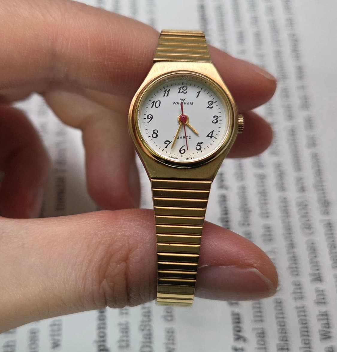 빈티지 월쌈 논데이트 쿼츠 아라빅인덱스 레드초침 여성용 상품이미지2