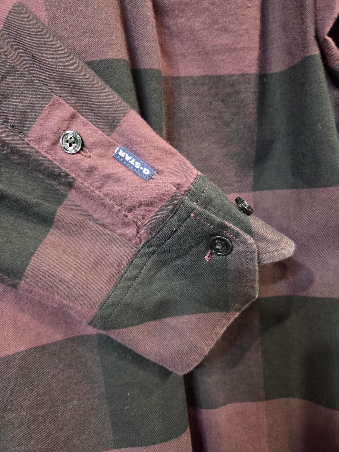 G-STAR RAW 체크 셔츠 남방 버건디(XL)디피용/택없음 상품이미지5