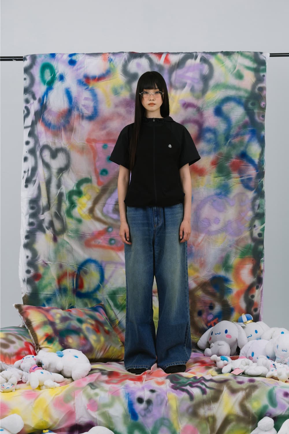 코이세이오 산리오 윈드 브레이커 블랙 1사이즈 상품이미지5