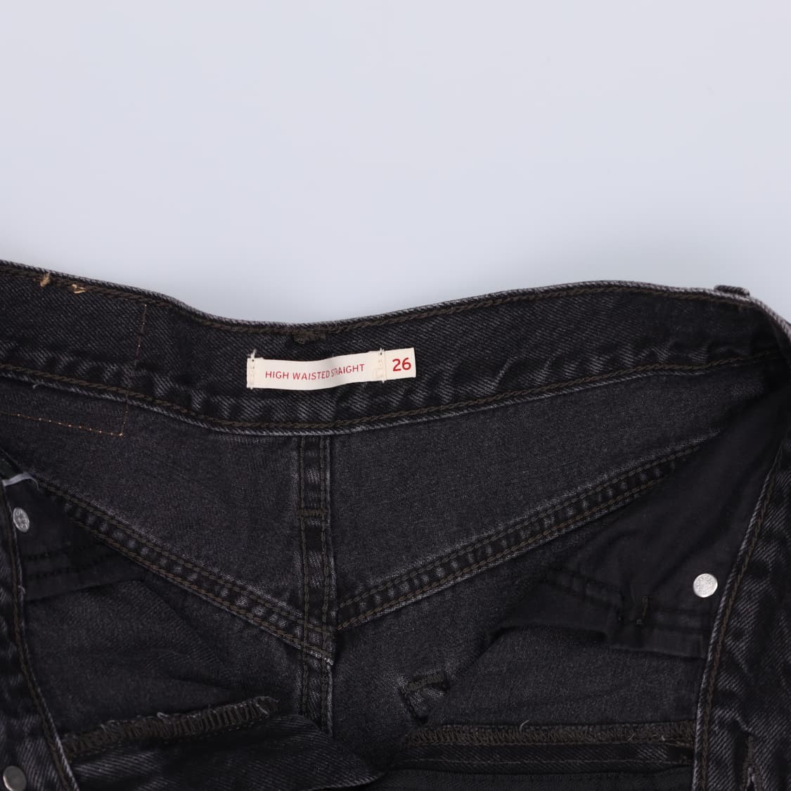 [26] 리바이스 여성 흑청 와이드 데님팬츠 0116H2 상품이미지5