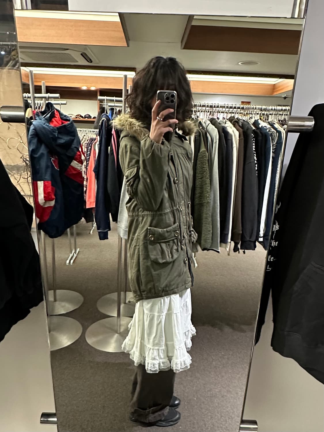 L)Japanese vintage 여성 퍼 후드 패딩 자켓 상품이미지1