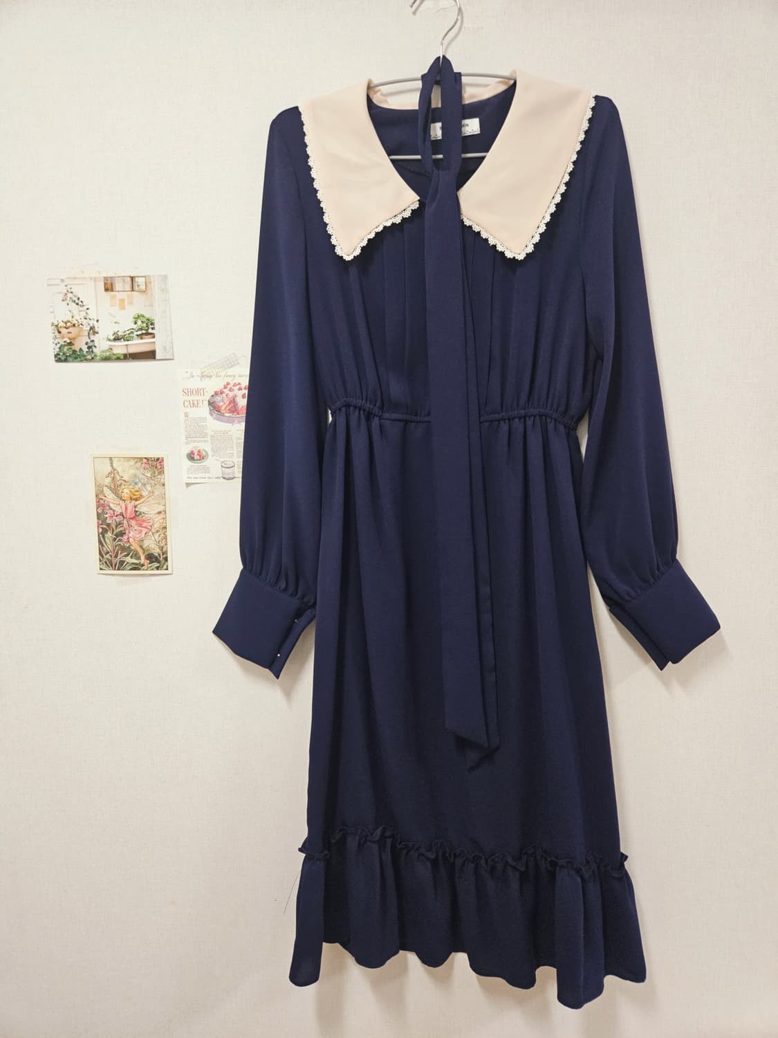 [새상품] 네이비 빅카라 원피스 상품이미지2