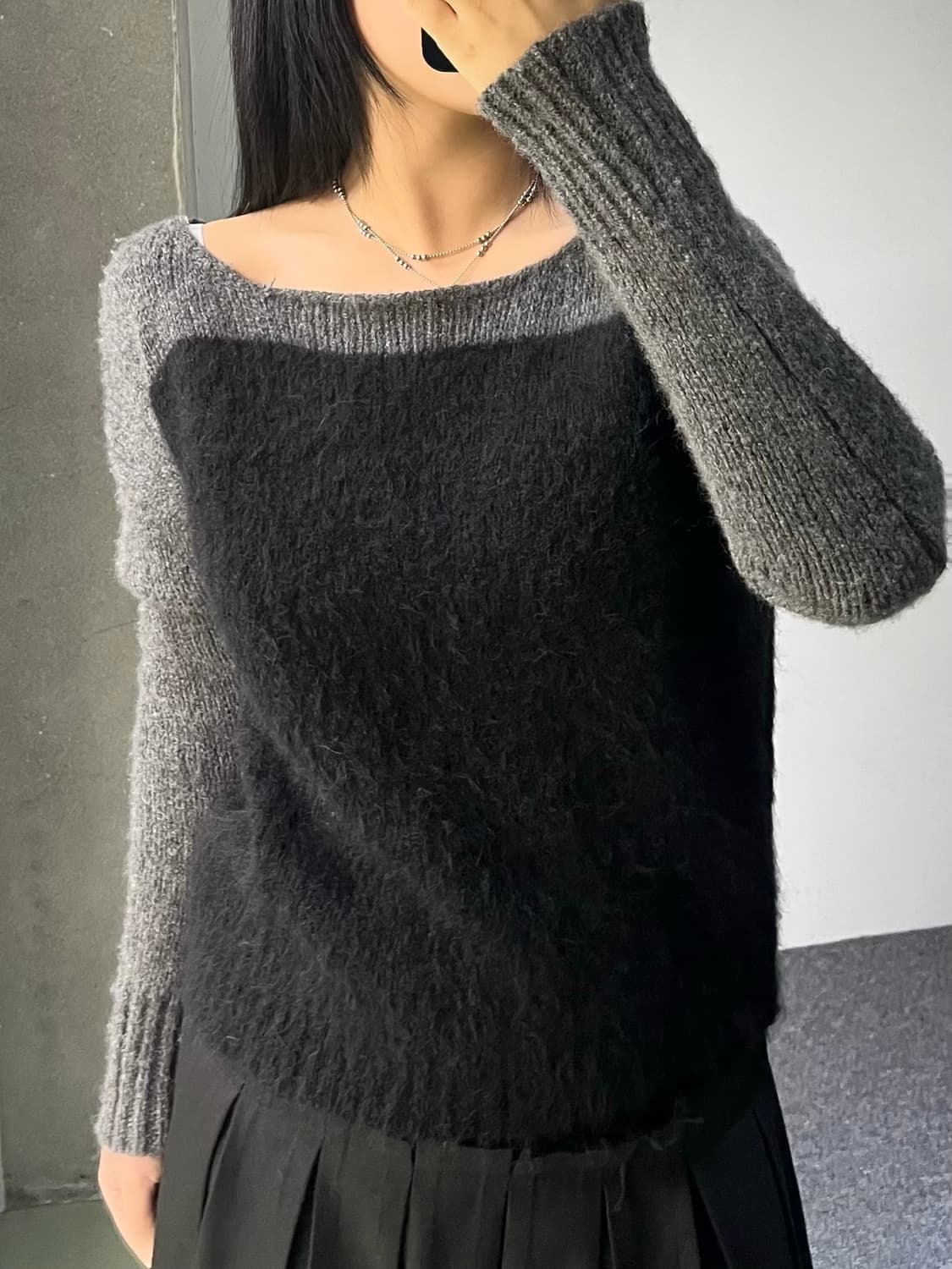 드리스 반 노튼 캐시미어 보트 넥 니트 상품이미지2