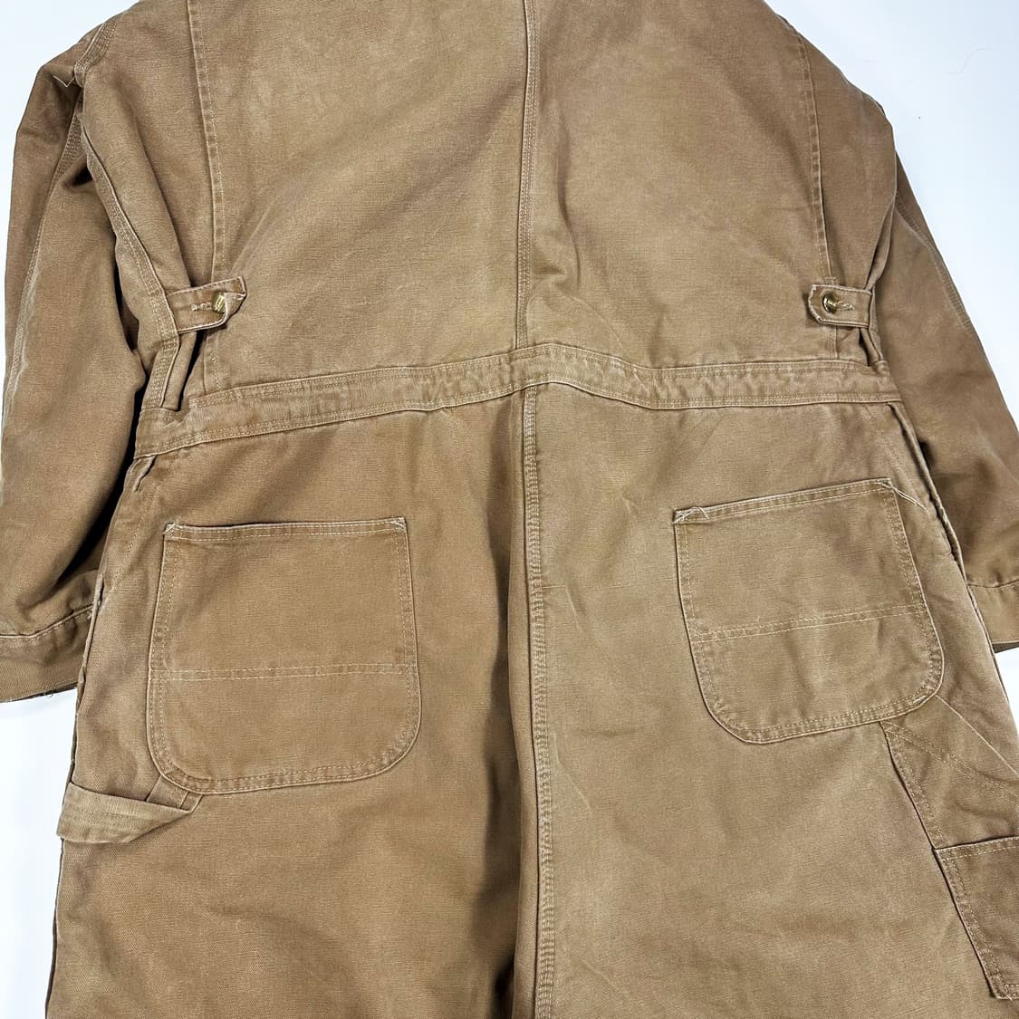 80s 칼하트 오리지널 덕 캔버스 워크 점프수트 브라운 3XL 상품이미지9