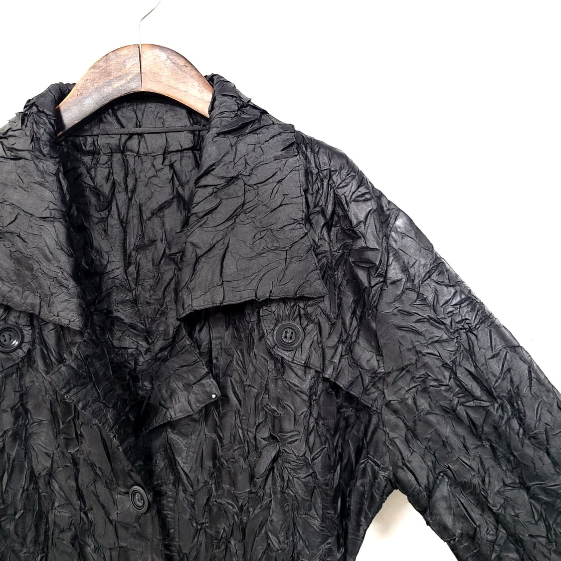 라비타준코 링클 블랙 코트 상품이미지3