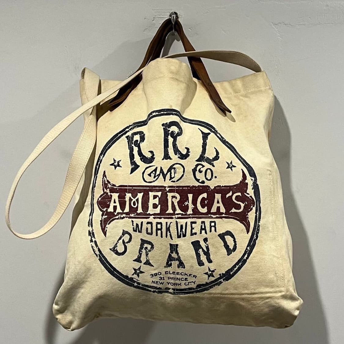 더블알엘 RRL 가죽 캔버스 덕 토트백 크로스백 상품이미지2