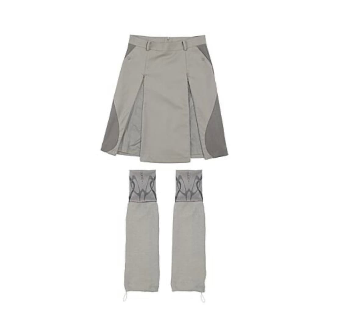 오호스 LEG WAMER MIDI SKIRT-BEIGE 상품이미지1