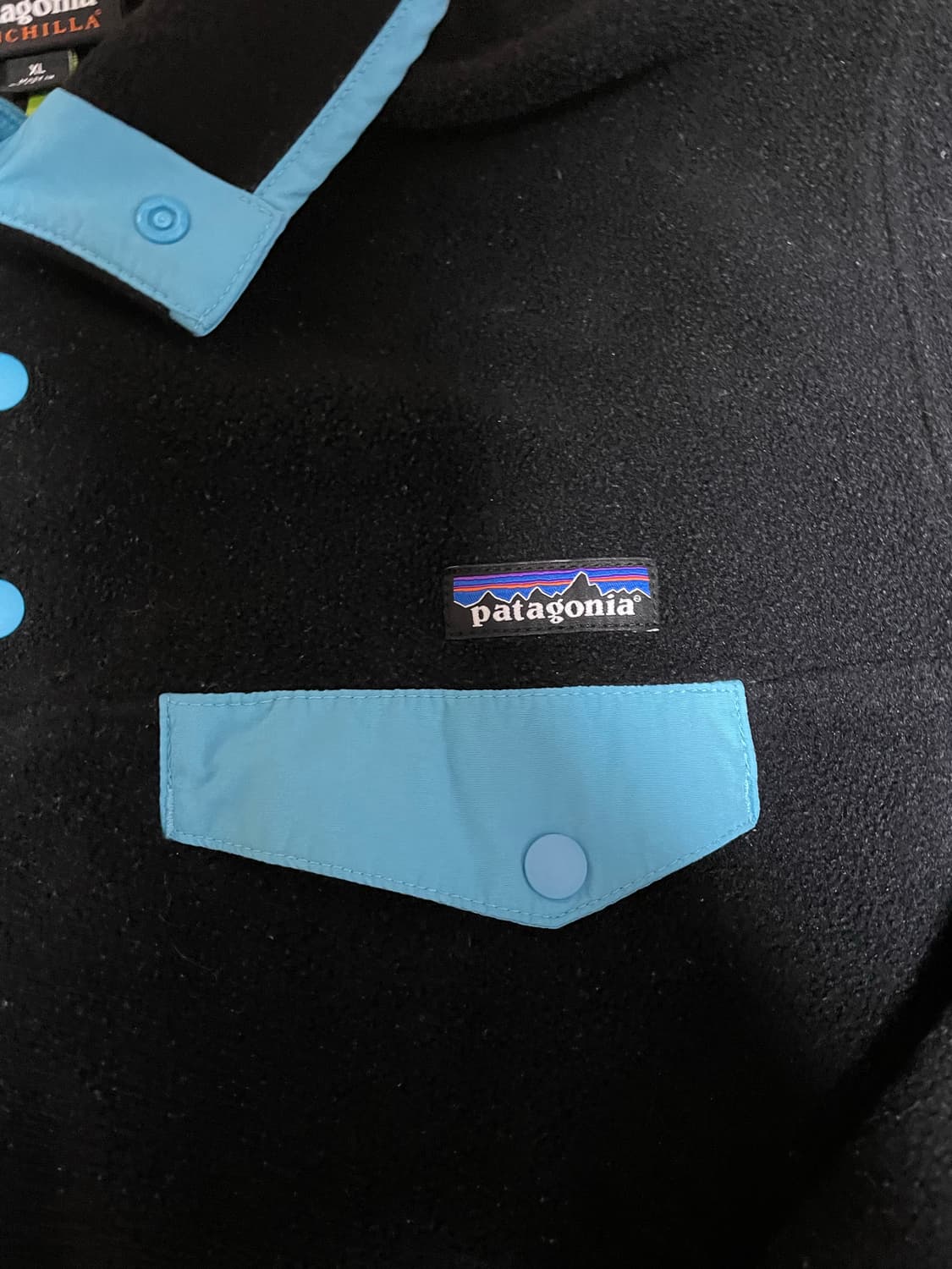 파타고니아 신칠라 블랙 스카이블루 빈티지 우먼 XL 상품이미지3