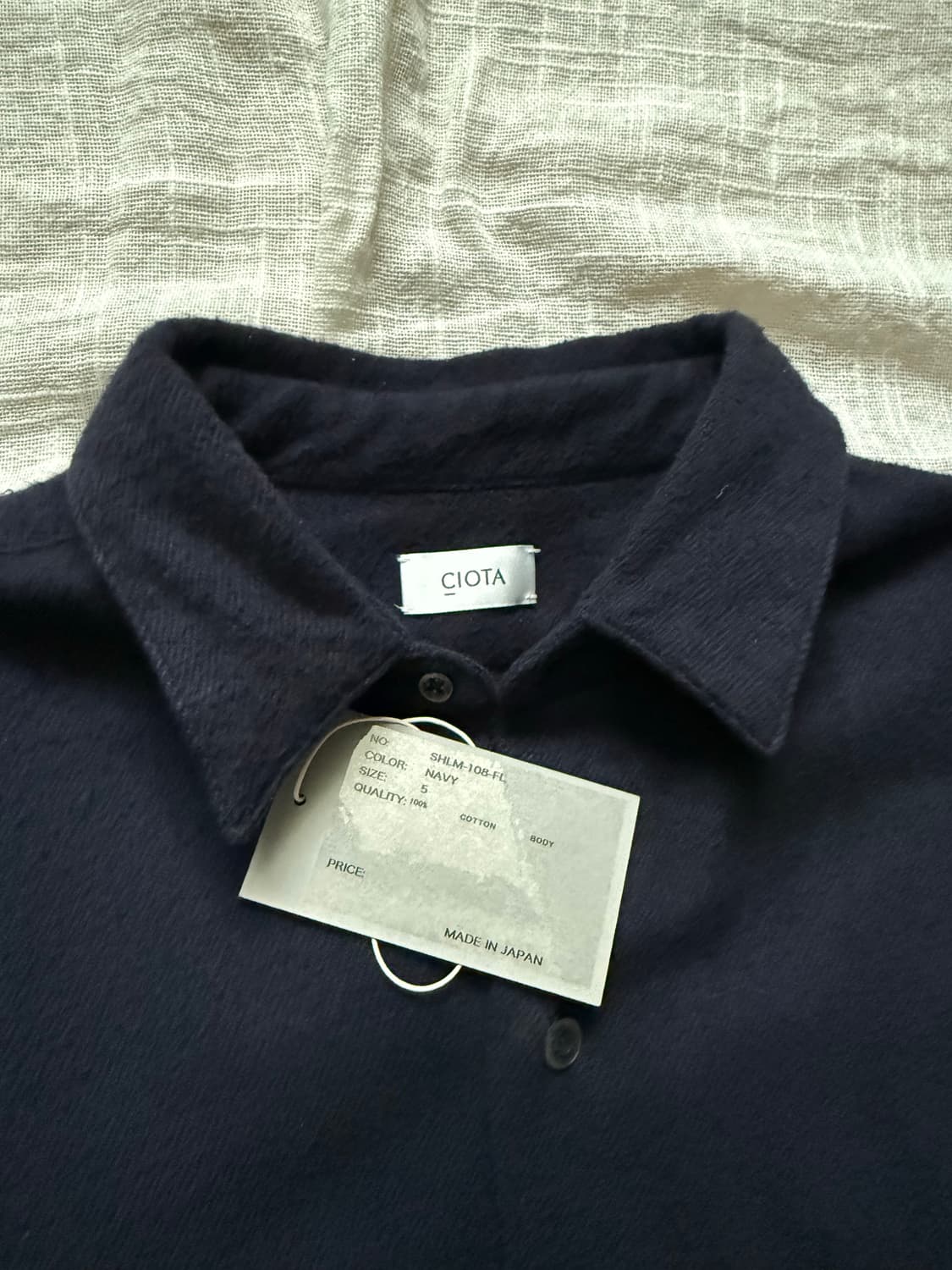 시오타 플란넬 셔츠 네이비 5사이즈 상품이미지1