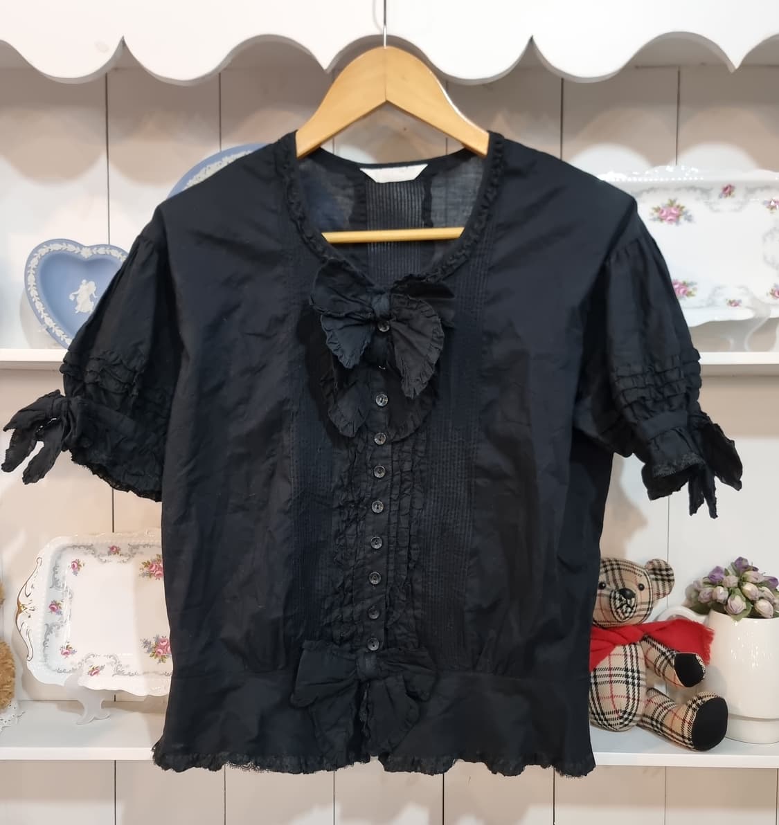 (PINK HOUSE/핑크하우스) 블랙 로맨틱 리본 블라우스 상품이미지6