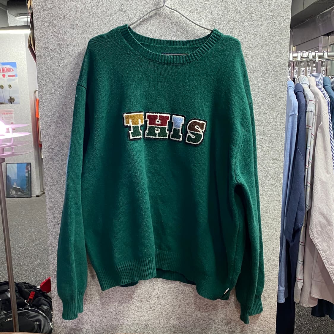 디스이즈네버댓 빅로고 그린 니트 맨투맨 B4014 상품이미지2