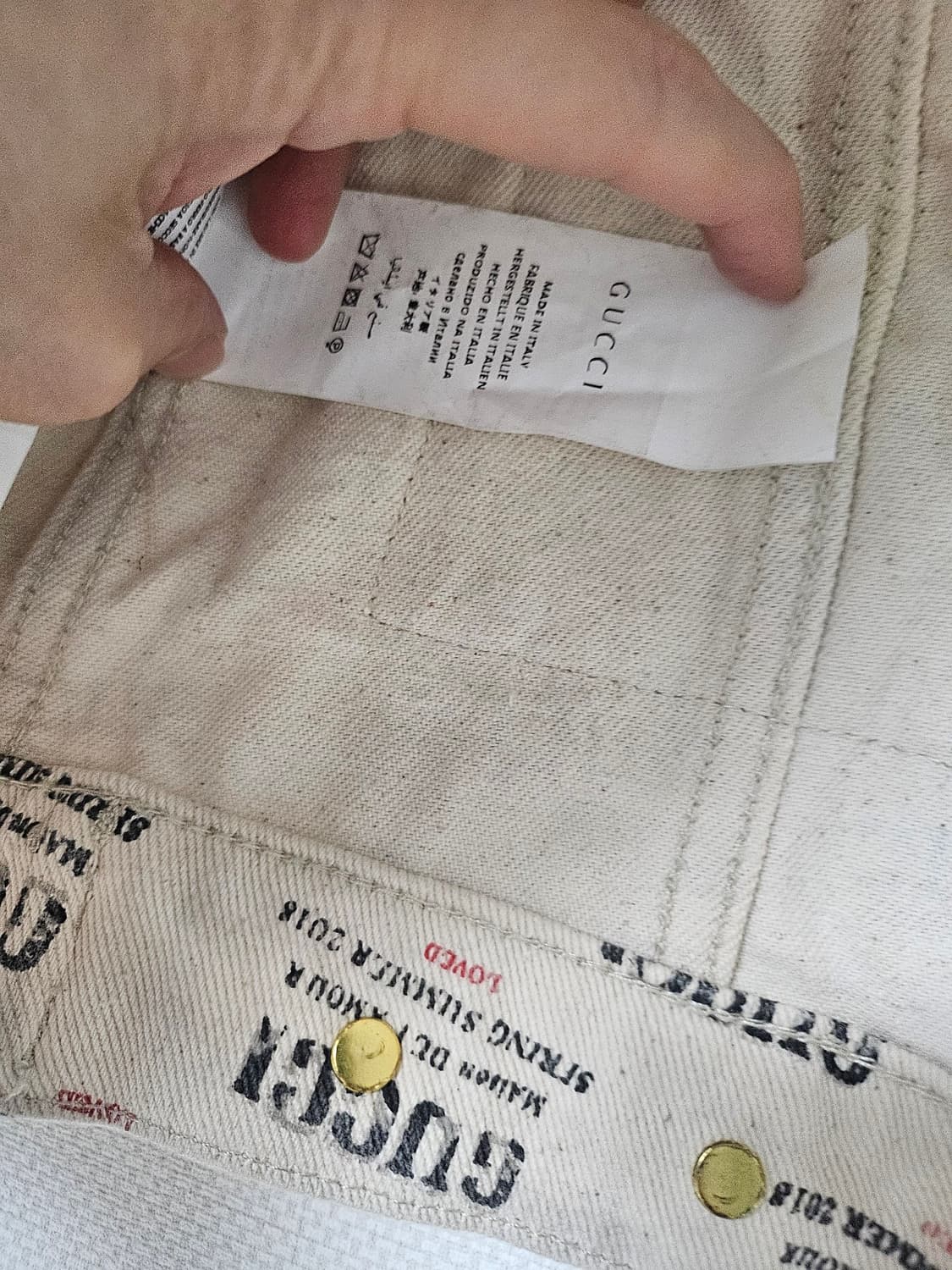 구찌 로고 데님 자켓 M 상품이미지3