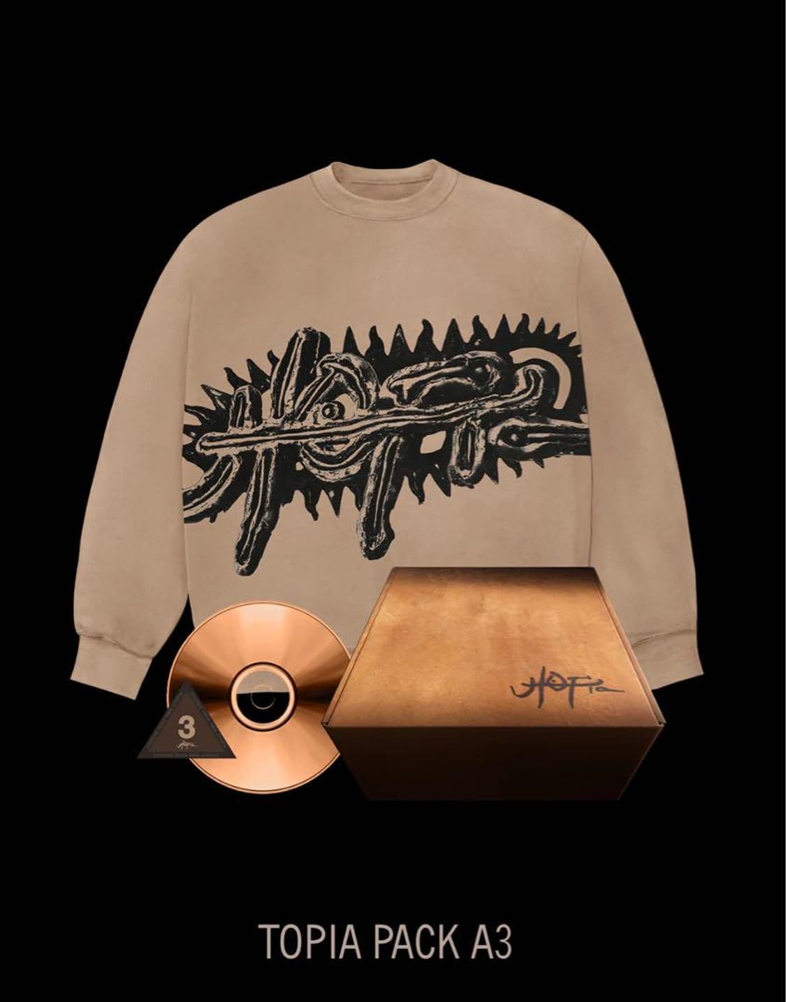 [L] 트래비스 스캇 머천 유토피아 베이지 맨투맨 캑터스 잭 상품이미지2