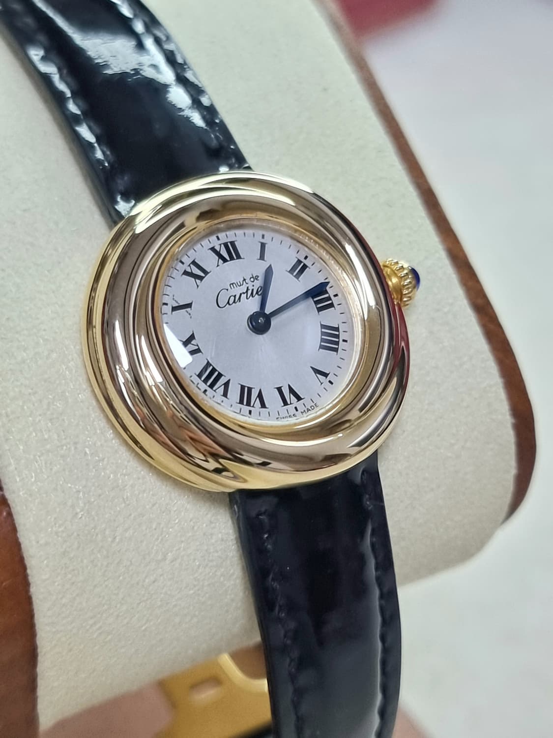 까르띠에 머스트 트리니티 선레이 실버다이얼 디버클 여성시계 99년 상품이미지1