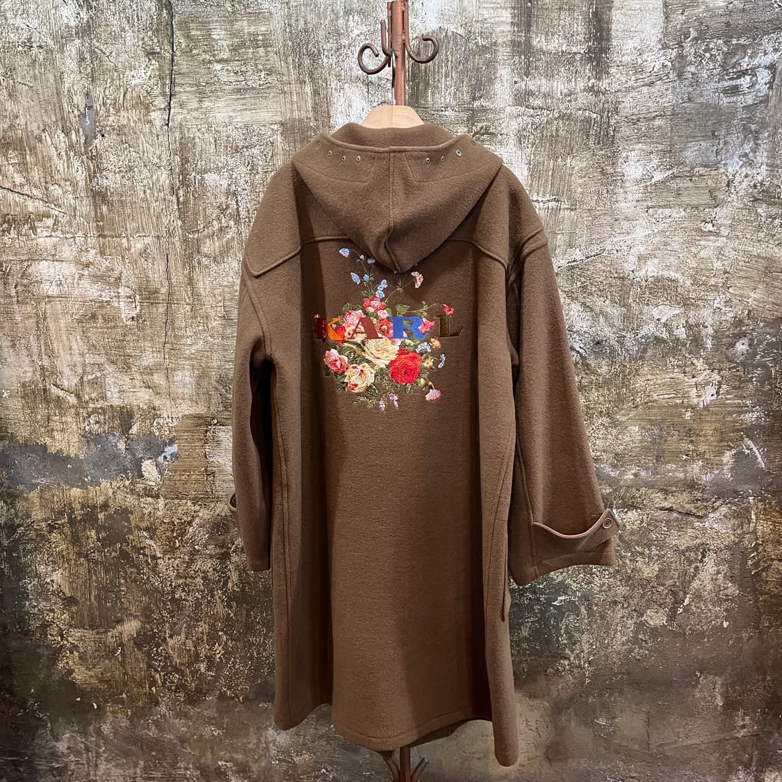 칼 헬무트 자수 로고 울 더플 코트 상품이미지1