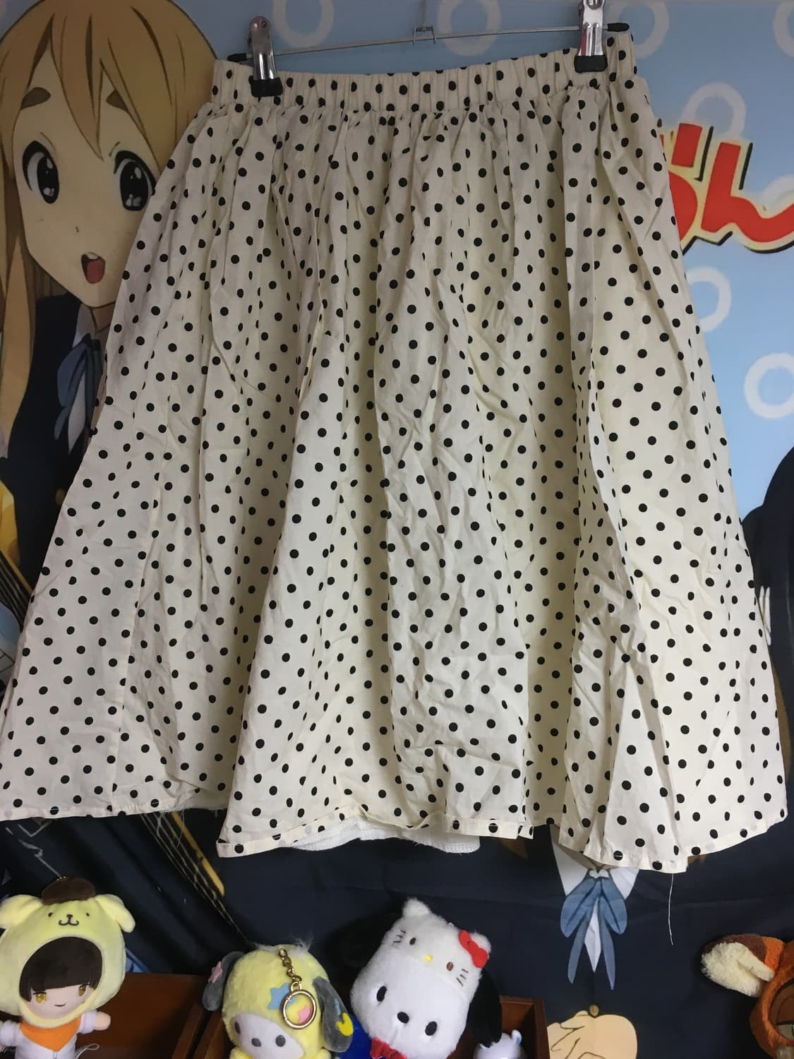 (Vin.)빈티지 아이보리 도트 미디 스커트 치마 상품이미지1