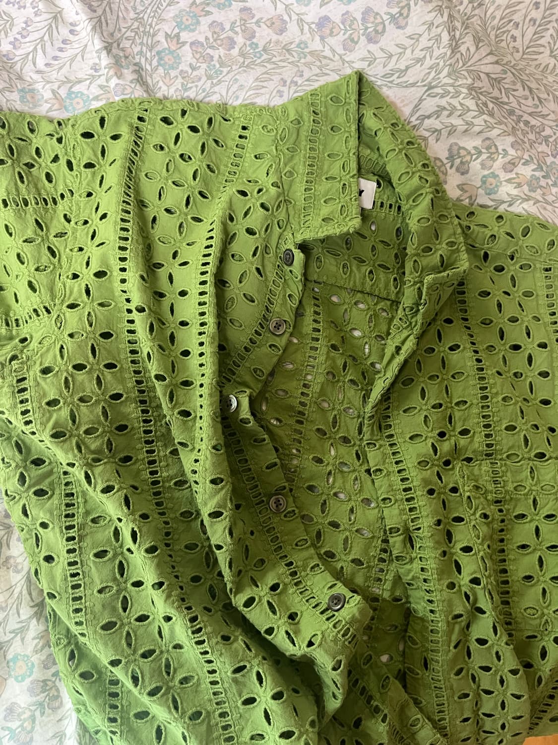 Obey 연두 망사 가디건 상품이미지2