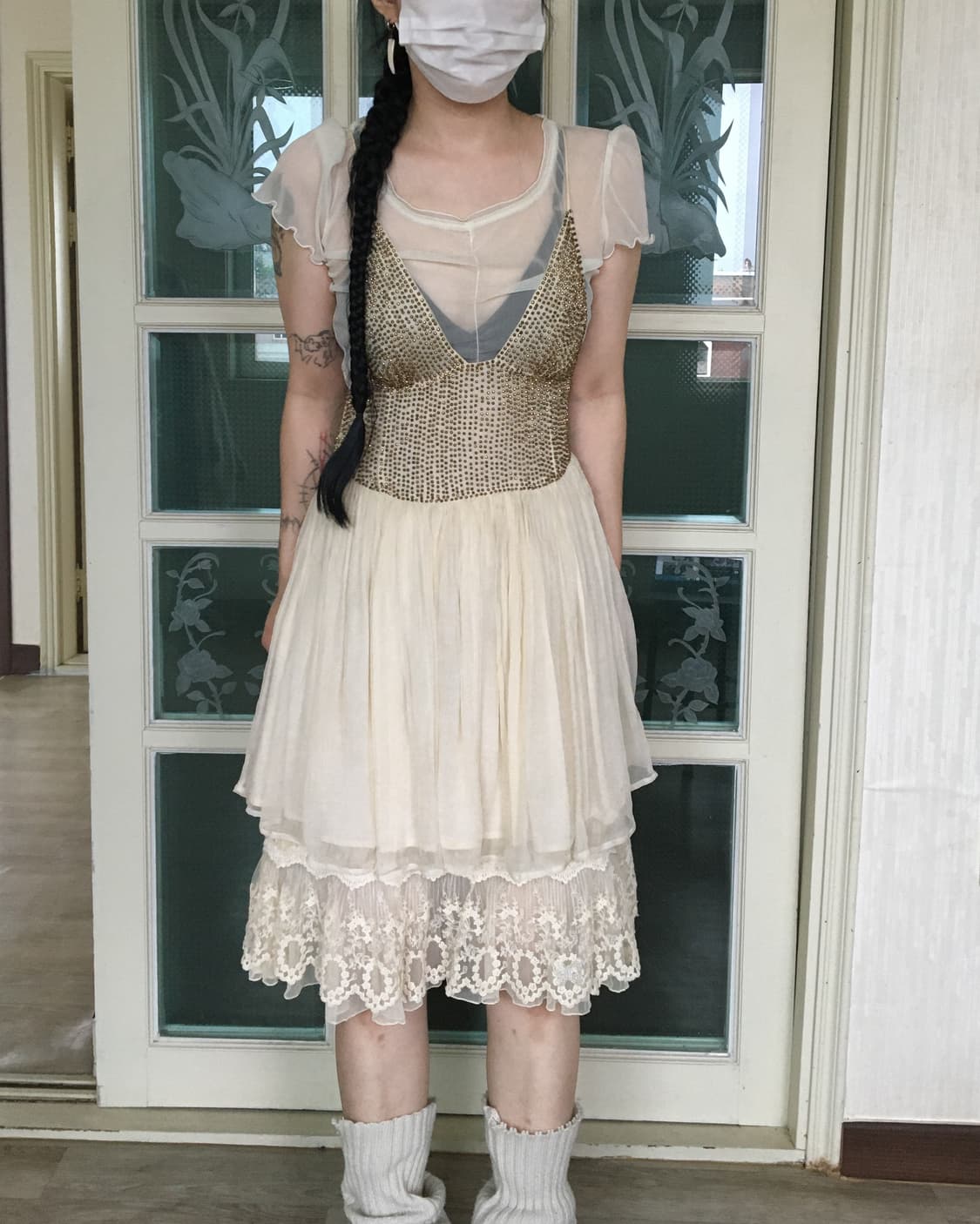 Beads point sleeveless 상품이미지3