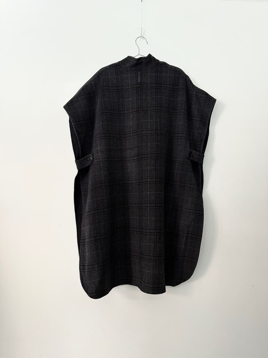 Checked stockholm wool half coat / grey 상품이미지4