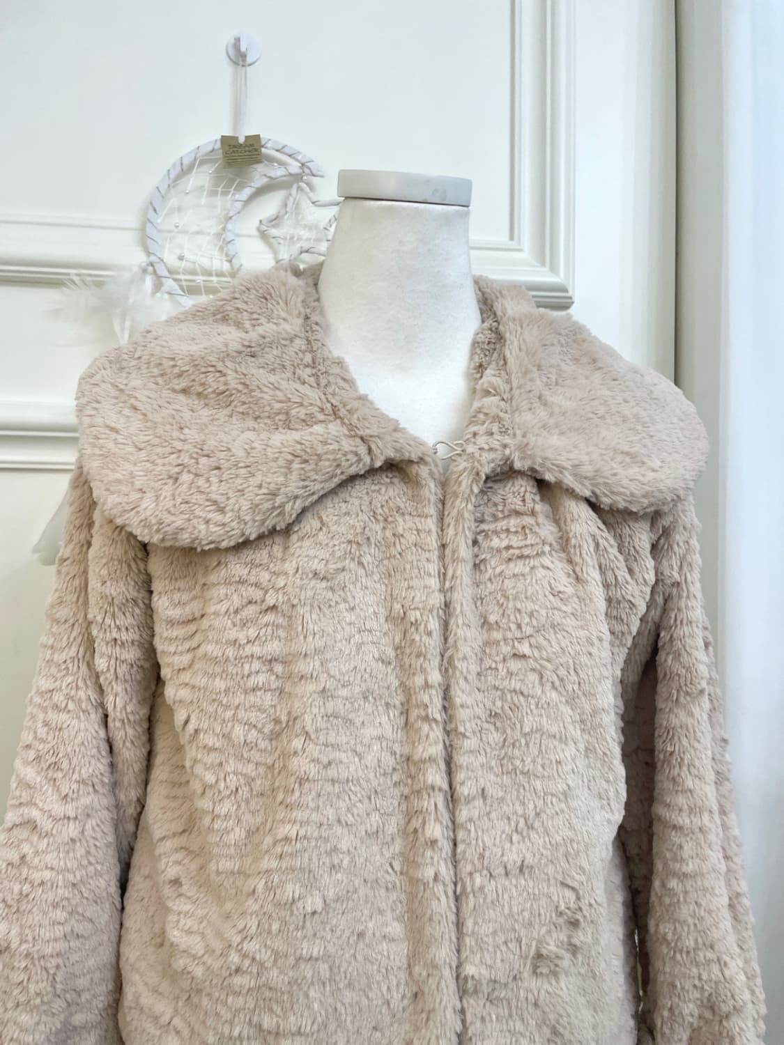 BARBIE beige big collar 3hook fur jacket 상품이미지6