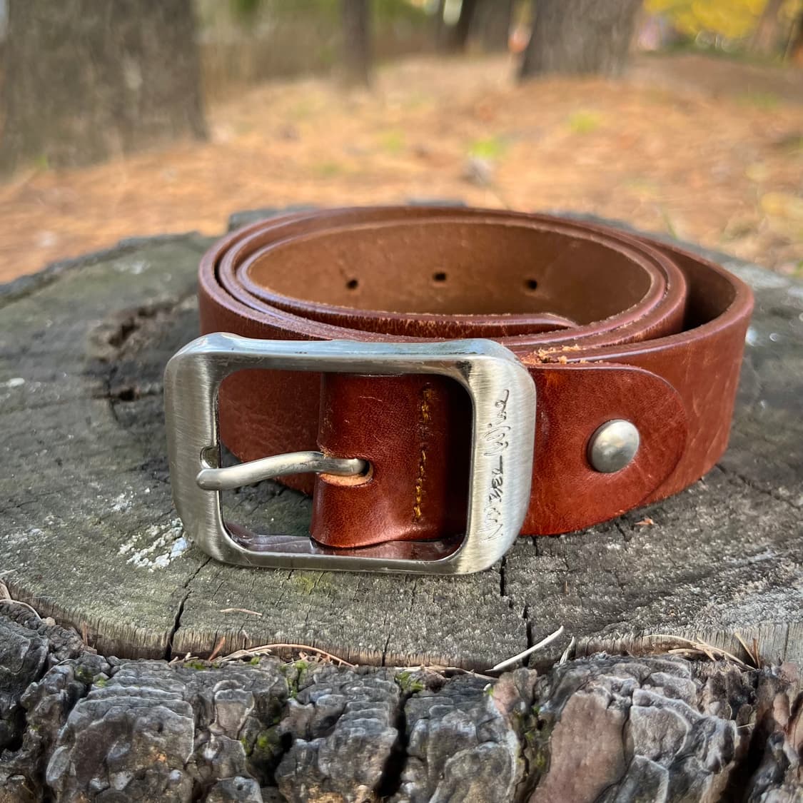 넘버나인 라운드 버클 리얼 레더 벨트 상품이미지2