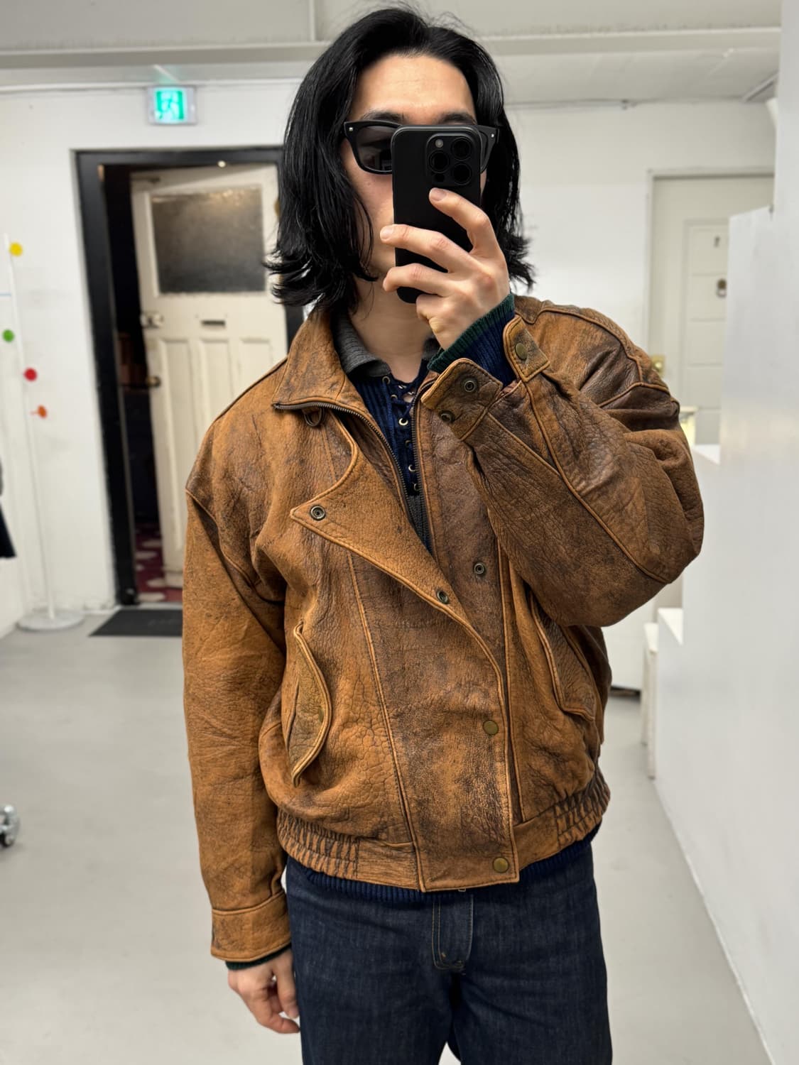 Wind Armor 레더 블루종 자켓 상품이미지2