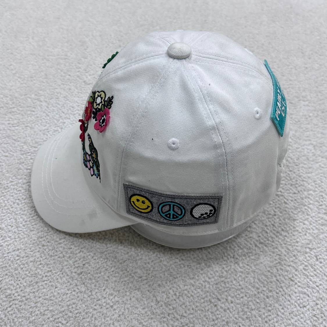 F 파리게이츠 꽃 자수 화이트 볼캡 0406E 상품이미지2