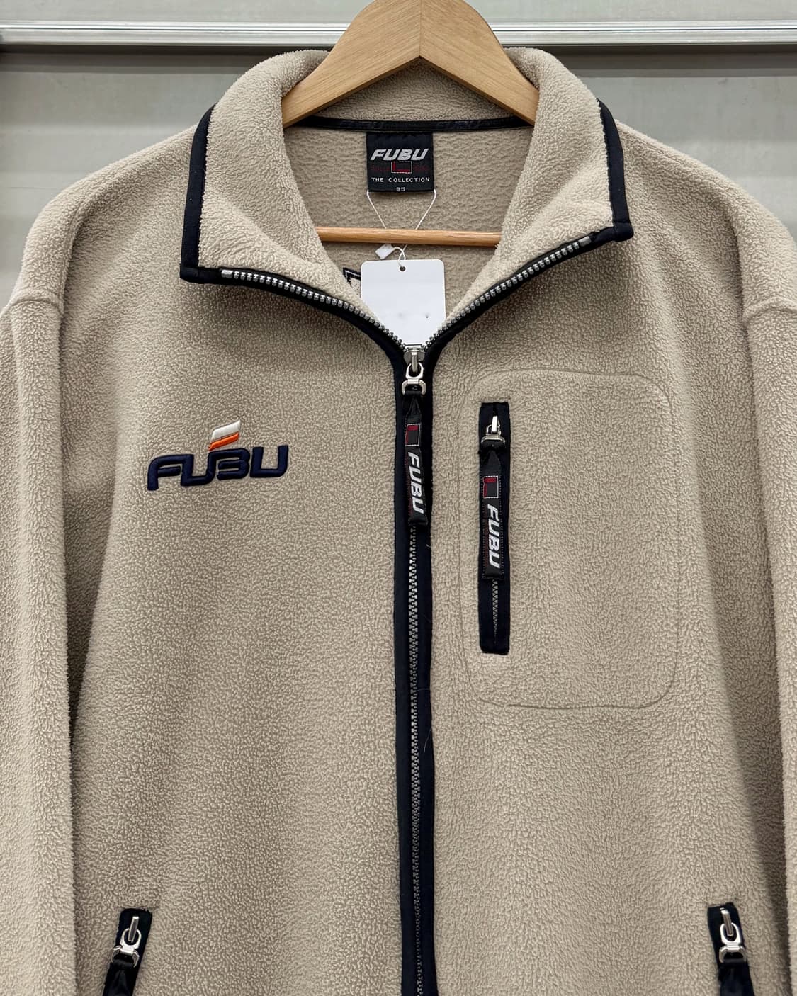 FUBU 00s 아플리케 백로고 플리스 자켓 베이지 상품이미지6
