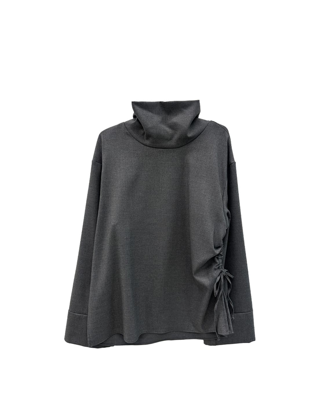 우화 WOOL HIGH NECK 블라우스 차콜 상품이미지7