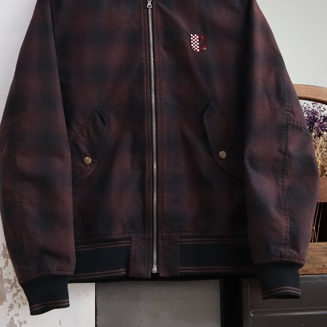 더블탭스 옹브레체크 블루종자켓 상품이미지3