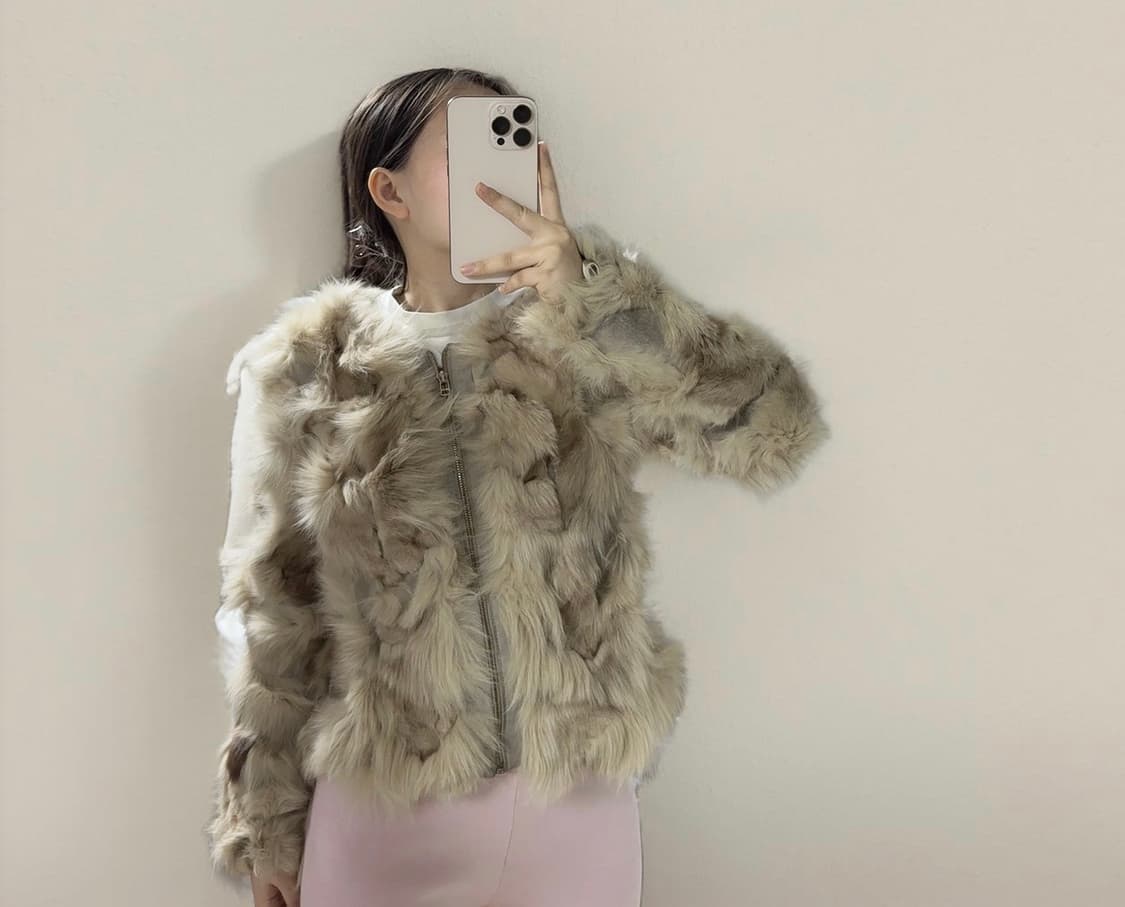 빈티지 ONLY 여우털 되지가죽자켓 상품이미지8