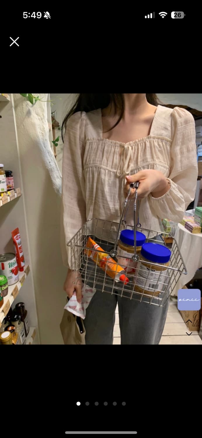 오이니 소라색 블라우스 상품이미지1