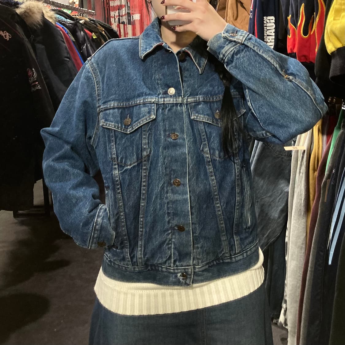 [IM] 플레인 포켓 데님 워싱 자켓 중청 상품이미지3