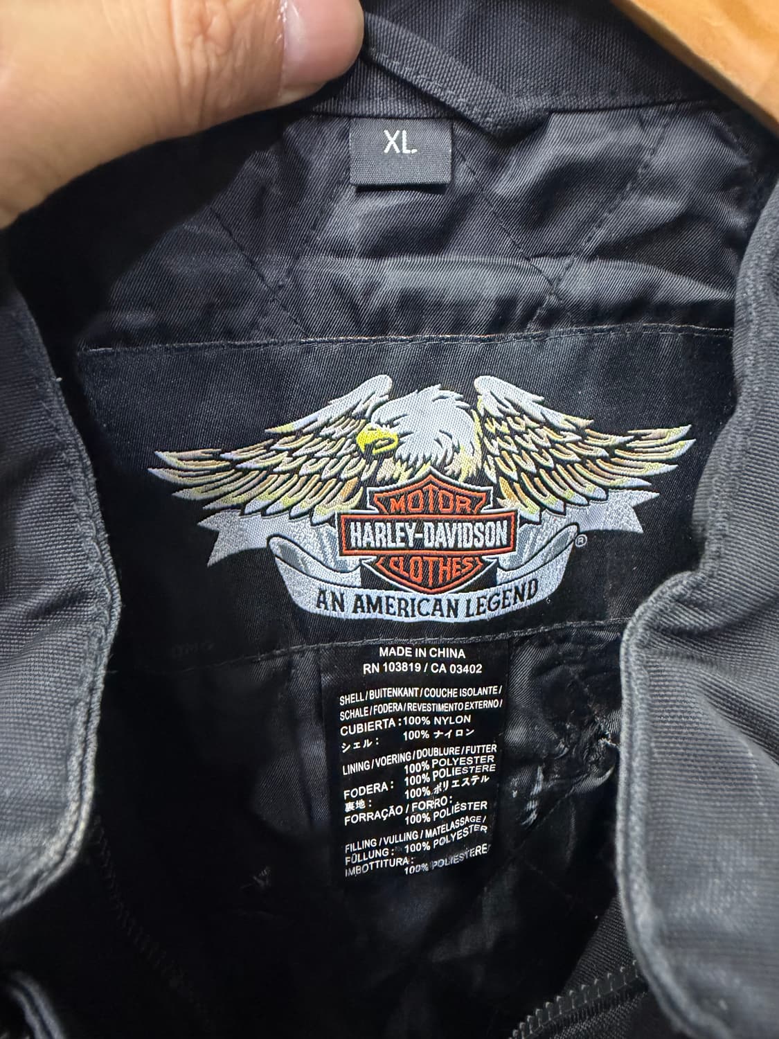 정품) 할리데이비슨 남성 블랙 라이더 자켓 XL 상품이미지7