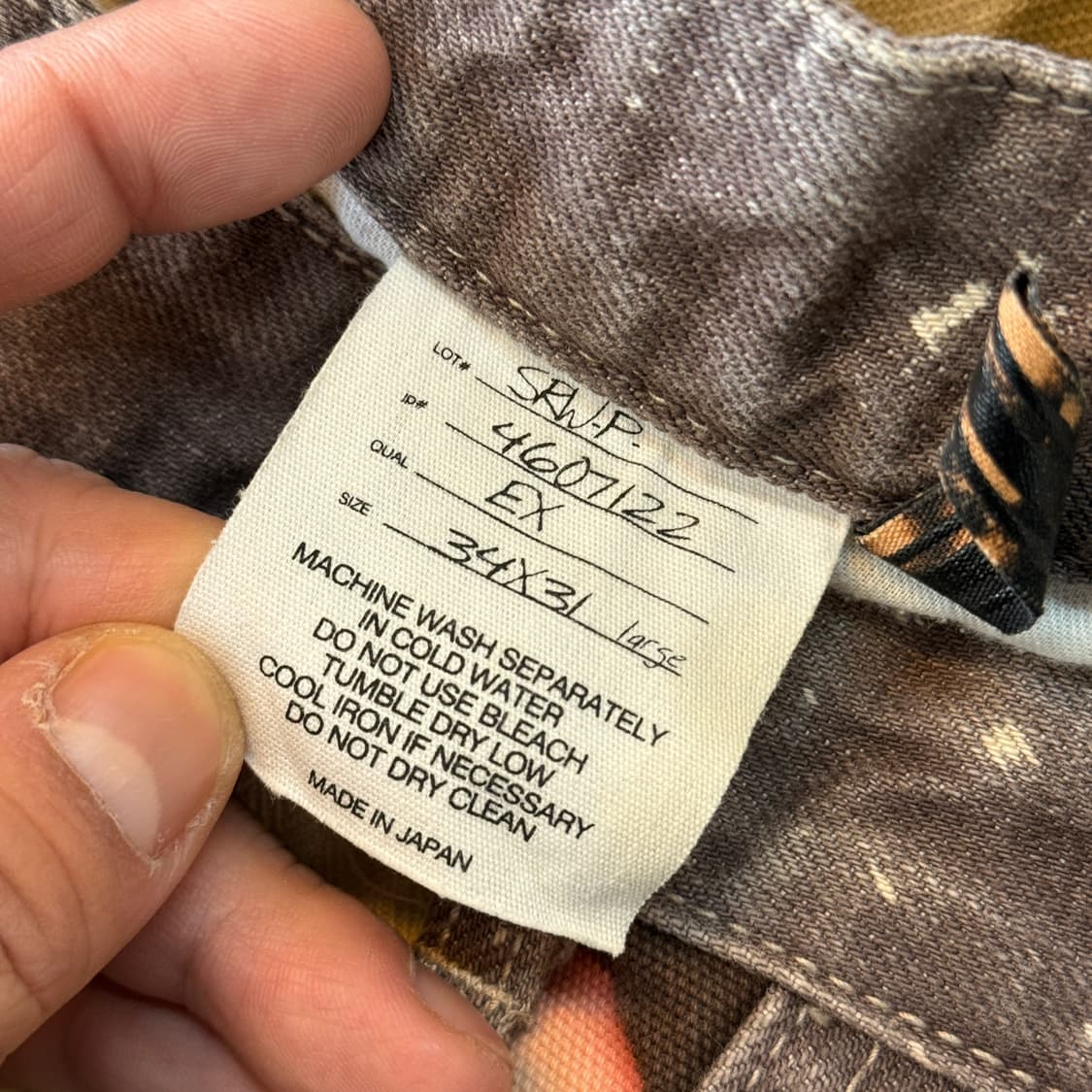 스캐너 에비스계 일본스트릿 페인팅 페이딩 패치워크 데님 팬츠 34 상품이미지7